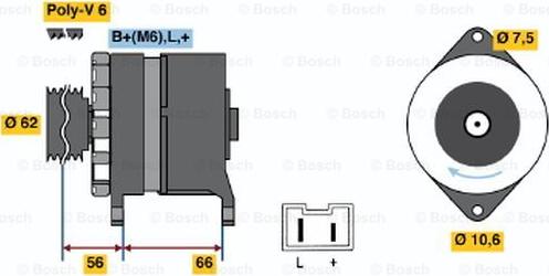 BOSCH 0 986 037 901 - Генератор autozip.com.ua