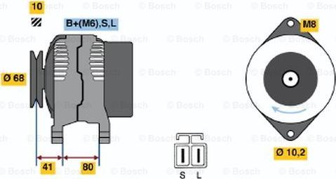 BOSCH 0 986 037 521 - Генератор autozip.com.ua