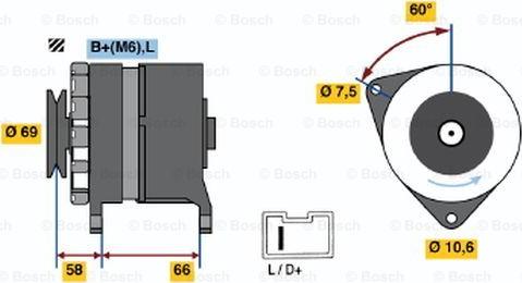 BOSCH 0 986 037 051 - Генератор autozip.com.ua