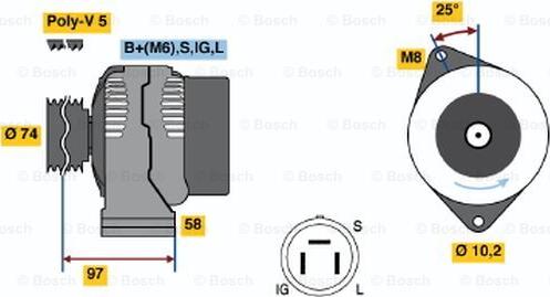 BOSCH 0 986 037 011 - Генератор autozip.com.ua