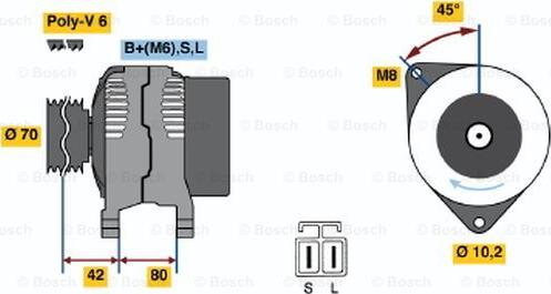 BOSCH 0 986 037 071 - Генератор autozip.com.ua