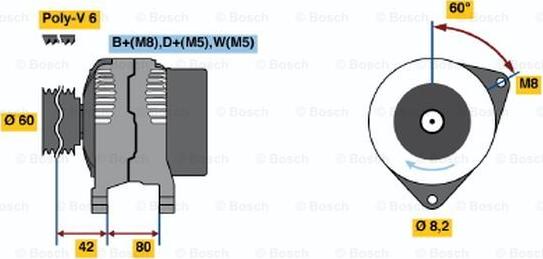 BOSCH 0 986 037 110 - Генератор autozip.com.ua