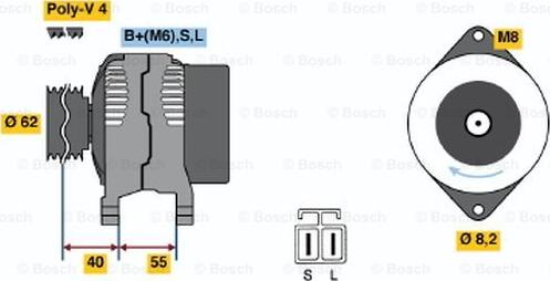 BOSCH 0 986 037 201 - Генератор autozip.com.ua