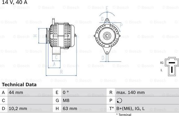 BOSCH 0 986 037 271 - Генератор autozip.com.ua