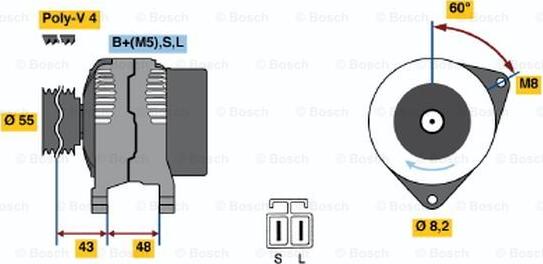 BOSCH 0 986 037 731 - Генератор autozip.com.ua