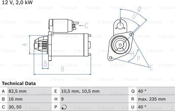 BOSCH 0 986 024 090 - Стартер autozip.com.ua