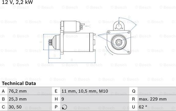 BOSCH 0 986 024 050 - Стартер autozip.com.ua