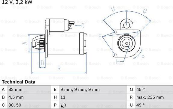 BOSCH 0 986 025 550 - Стартер autozip.com.ua