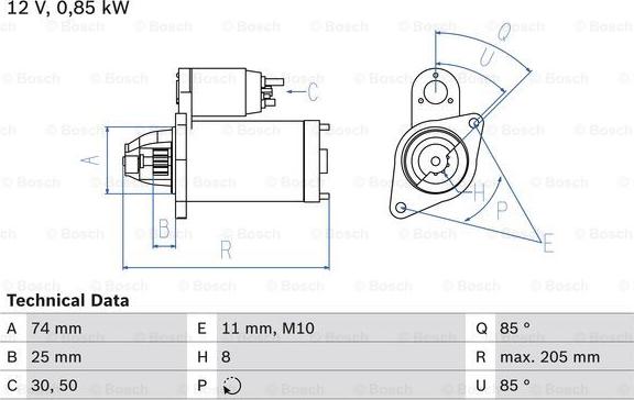 BOSCH 0 986 025 640 - Стартер autozip.com.ua