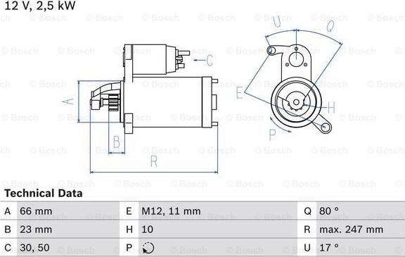 BOSCH 0 986 025 160 - Стартер autozip.com.ua