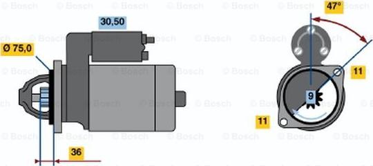 BOSCH 0 986 020 441 - Стартер autozip.com.ua