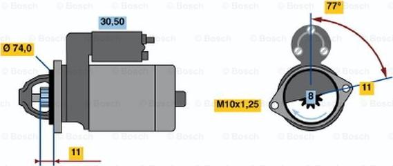 BOSCH 0 986 020 531 - Стартер autozip.com.ua