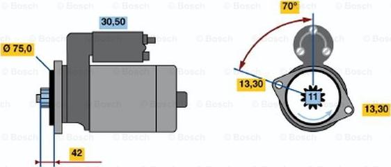 BOSCH 0 986 020 031 - Стартер autozip.com.ua