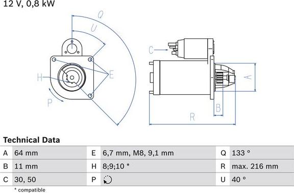 BOSCH 0 986 021 590 - Стартер autozip.com.ua