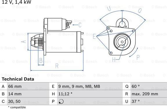 BOSCH 0 986 021 651 - Стартер autozip.com.ua