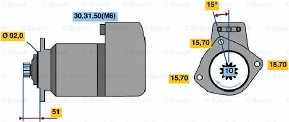 BOSCH 0 986 021 020 - Стартер autozip.com.ua