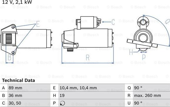 BOSCH 0 986 021 351 - Стартер autozip.com.ua