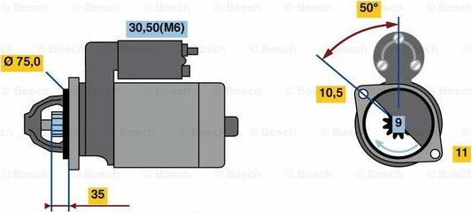 BOSCH 0 986 023 640 - Стартер autozip.com.ua