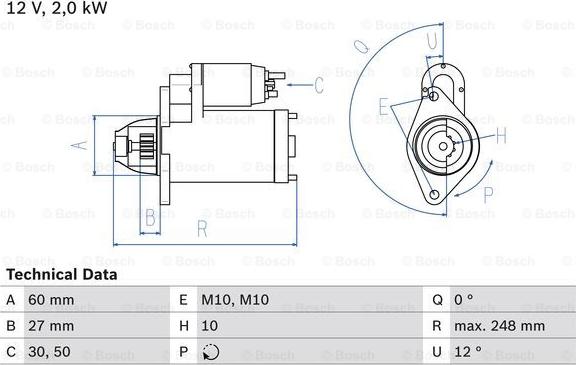 BOSCH 0 986 023 110 - Стартер autozip.com.ua