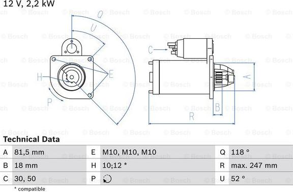 BOSCH 0 986 023 180 - Стартер autozip.com.ua