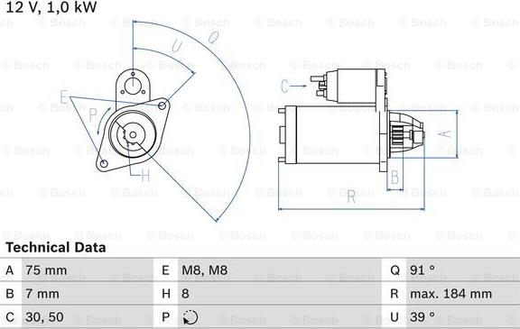 BOSCH 0 986 022 101 - Стартер autozip.com.ua