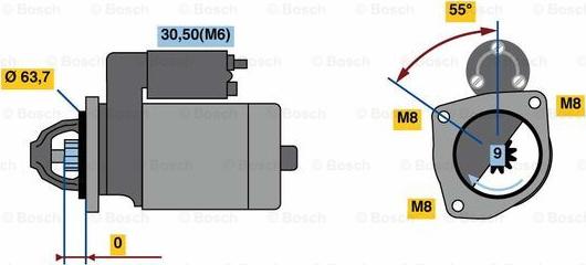 BOSCH 0 986 022 111 - Стартер autozip.com.ua