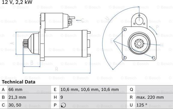 BOSCH 0 986 022 760 - Стартер autozip.com.ua