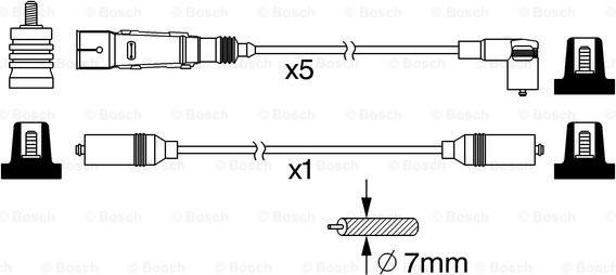 BOSCH 0 986 356 385 - Комплект проводів запалювання autozip.com.ua
