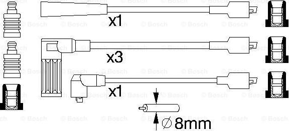 BOSCH 0 986 356 712 - Комплект проводів запалювання autozip.com.ua