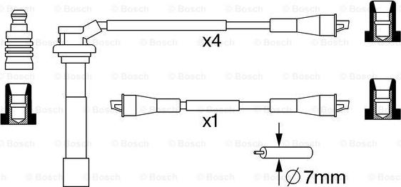 BOSCH 0 986 357 053 - Комплект проводів запалювання autozip.com.ua