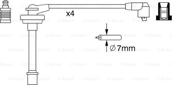 BOSCH 0 986 357 278 - Дріт високої напруги к-кт Nissan Micra II 1.3 16V 93- autozip.com.ua