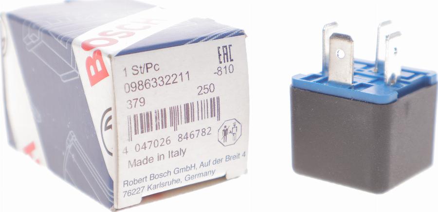 BOSCH 0986332211 - Реле, робочий струм autozip.com.ua