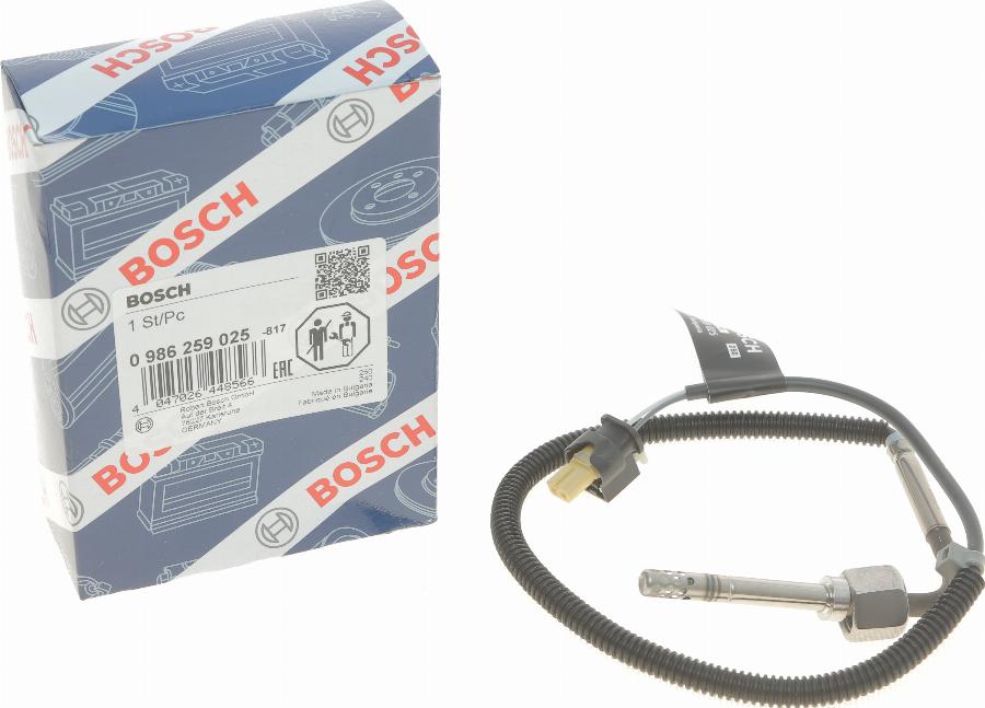 BOSCH 0 986 259 025 - Датчик, температура вихлопних газів autozip.com.ua