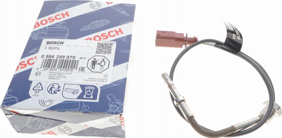 BOSCH 0 986 259 070 - Датчик, температура вихлопних газів autozip.com.ua