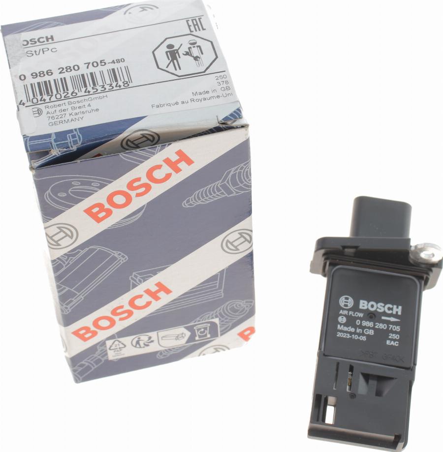 BOSCH 0 986 280 705 - Датчик потоку, маси повітря autozip.com.ua