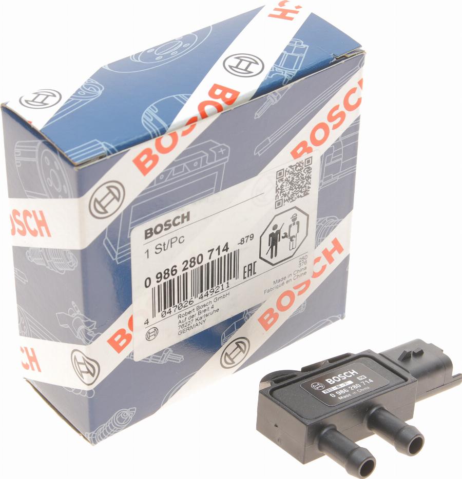 BOSCH 0 986 280 714 - Датчик, тиск вихлопних газів autozip.com.ua