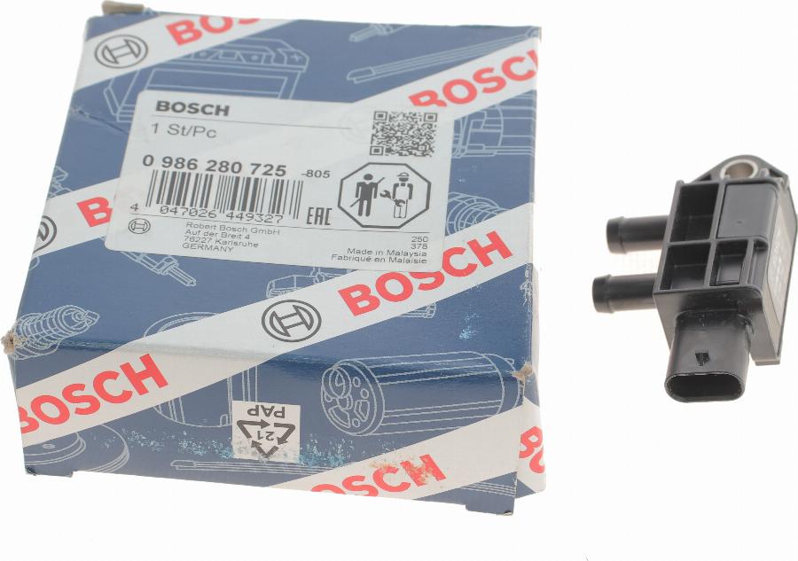 BOSCH 0 986 280 725 - Датчик, тиск вихлопних газів autozip.com.ua