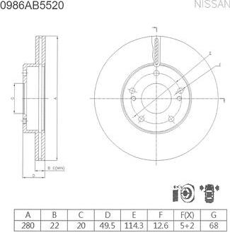 BOSCH 0 986 AB5 520 - Гальмівний диск autozip.com.ua