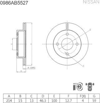 BOSCH 0 986 AB5 527 - Гальмівний диск autozip.com.ua