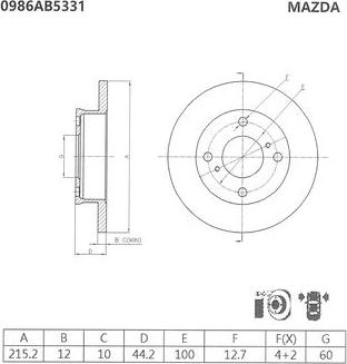 BOSCH 0 986 AB5 331 - Гальмівний диск autozip.com.ua