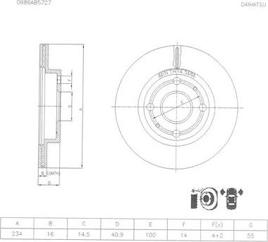 BOSCH 0 986 AB5 727 - Гальмівний диск autozip.com.ua