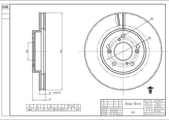 BOSCH 0 986 AB6 650 - Гальмівний диск autozip.com.ua