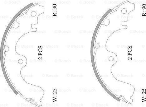 BOSCH 0 986 AB0 094 - Комплект гальм, барабанний механізм autozip.com.ua