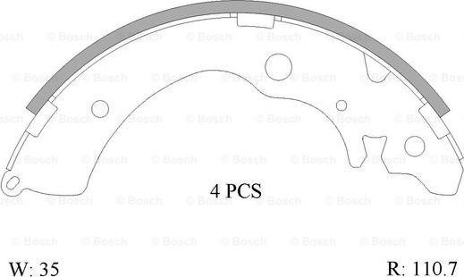 BOSCH 0 986 AB0 003 - Комплект гальм, барабанний механізм autozip.com.ua