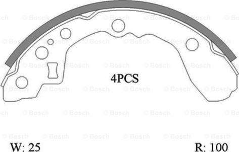 BOSCH 0 986 AB0 138 - Комплект гальм, барабанний механізм autozip.com.ua