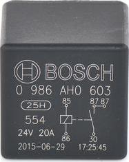 BOSCH 0 986 AH0 603 - Реле, робочий струм autozip.com.ua