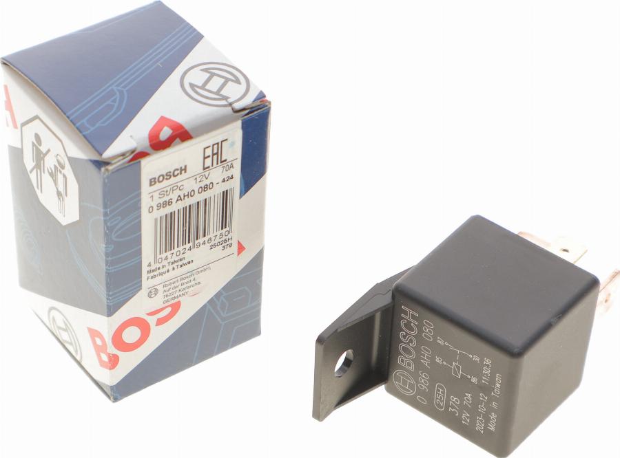 BOSCH 0 986 AH0 080 - Реле, робочий струм autozip.com.ua