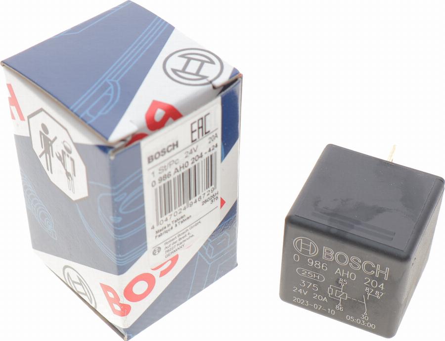 BOSCH 0 986 AH0 204 - Реле, робочий струм autozip.com.ua