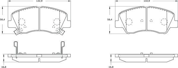 BOSCH 0 986 BB0 498 - Гальмівні колодки, дискові гальма autozip.com.ua