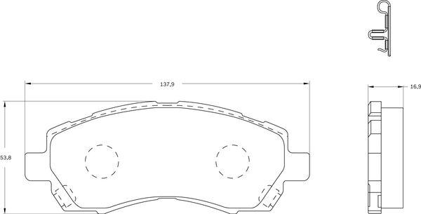 BOSCH 0 986 BB0 582 - Гальмівні колодки, дискові гальма autozip.com.ua